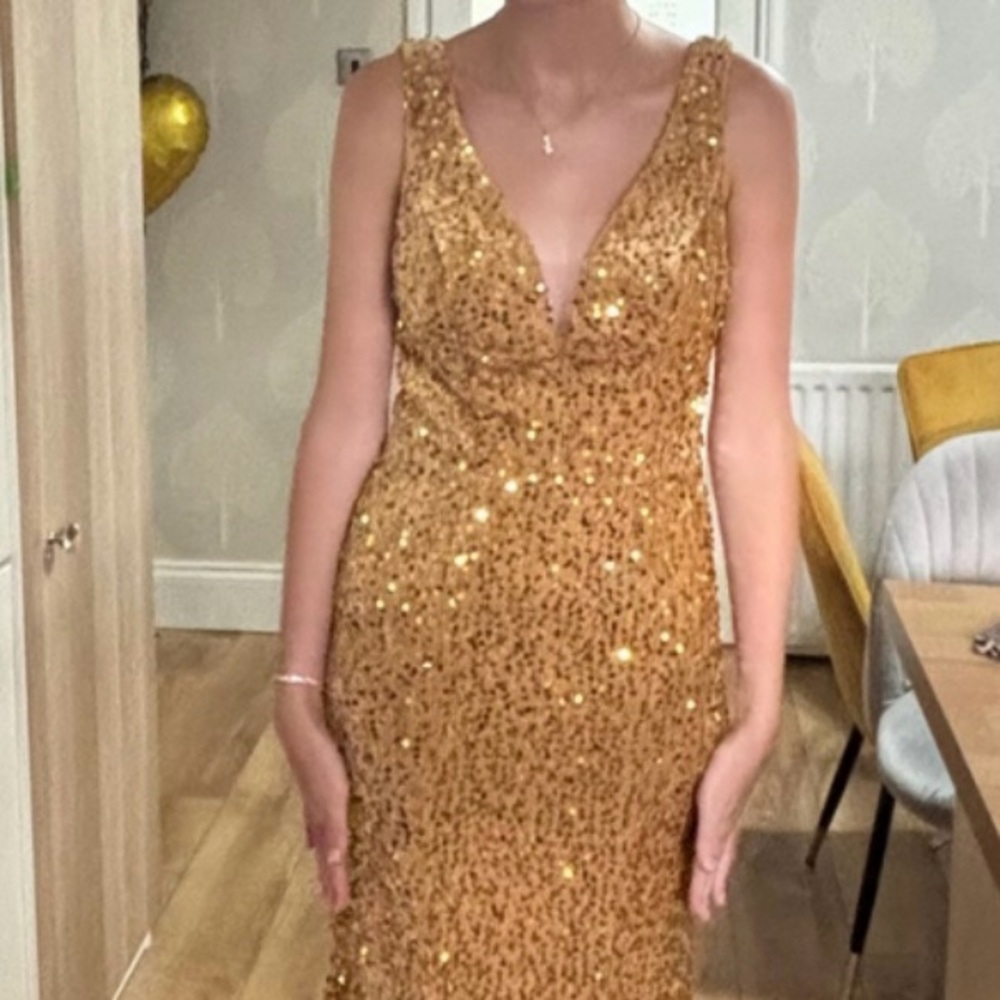 Gold Sequin Evening Gown